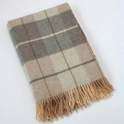 Lambswool Throw Beige Cream And Grey Col: 629