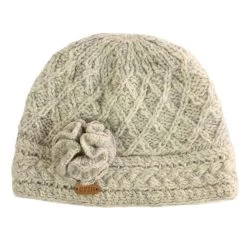Aran Trellis Pullon Hat Oatmeal