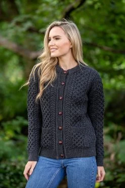 Ladies Cable Knit Cardigan