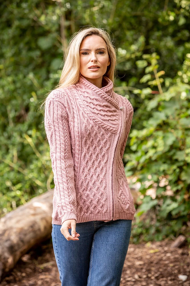 Cable Knit Side Zip Pink - Image 2