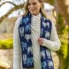 Sheep Motif Scarf Navy