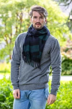 Wool And Cashmere Scarf Green, Blue, Scarf