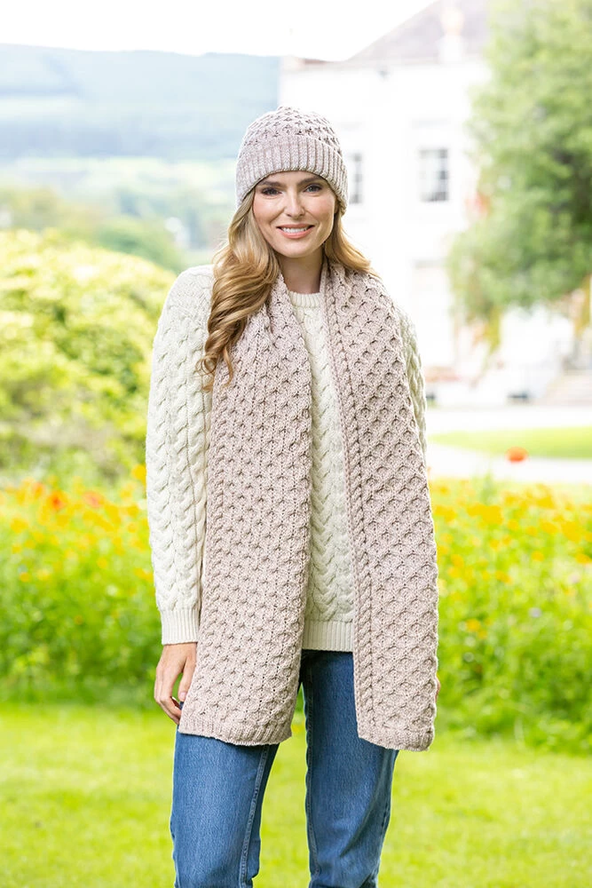 Cable Knit Scarf Parsnip - Image 2