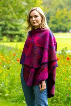 Irish Celtic Design Shawl - Fuchsia