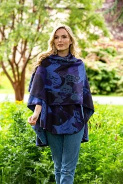 Irish Celtic Design Shawl - Purple