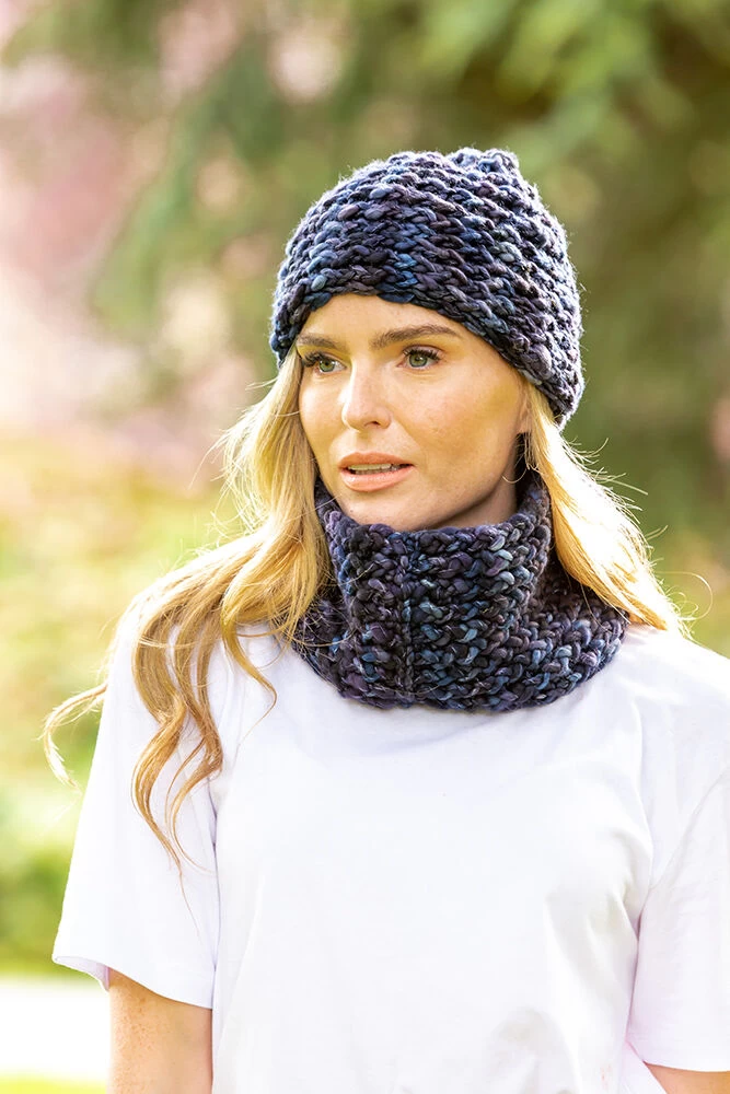 Super-soft Navy Mix Snood - Made In Ireland - Image 2