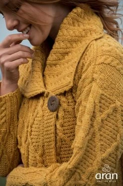 Irish Aran One Button Cardigan