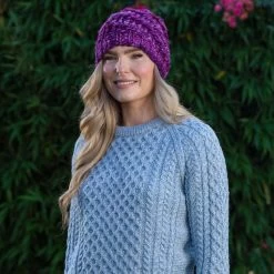 Handmade In Ireland - Super Soft Merino Wool Hat Purple