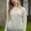 Aran Cable Knit Sweater With Pockets