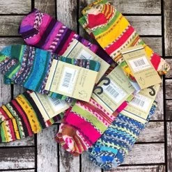 Ladies Fair Isle Socks Blue/Purple