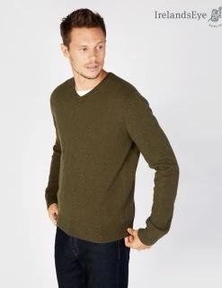 Extra Fine V Neck Sweater Green