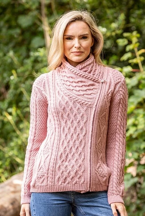 Cable Knit Side Zip Pink - Image 4