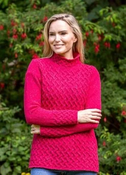 Luxurious Wool & Cashmere Trellis Sweater - Bramble Berry