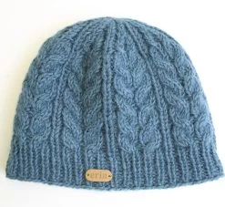 Erin Cable Knit Hat Blue
