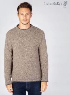 Men's Crew Neck Wool And Cashmere Sweater Rocky Ground