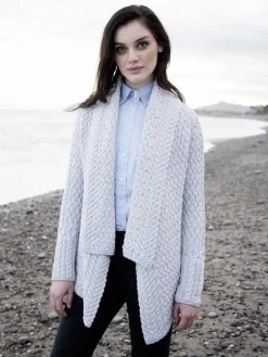 Womens Waterfall Cardigan Light Grey