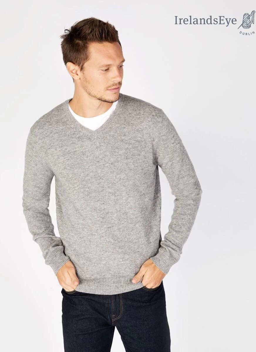 Extra Fine V Neck Sweater - Grey Smoke - Image 2