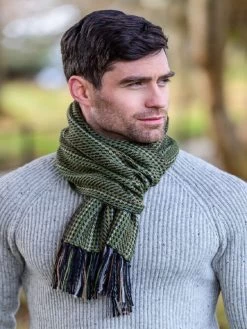 Alpaca Scarf Green Stripe