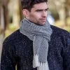 Alpaca Scarf Black & White Herringbone