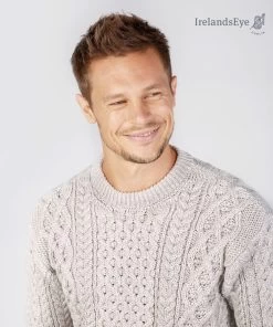 Silver Marl Aran Sweater