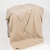 Wool And Cashmere Beige Herringbone Throw Col: 1475