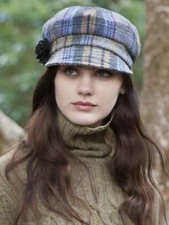 Newsboy Blue Mustard Check Col. 60005-1