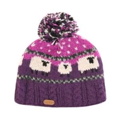 Sheep Bobble Hat Pink & Purple