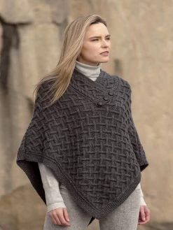 Super Soft Poncho Charcoal