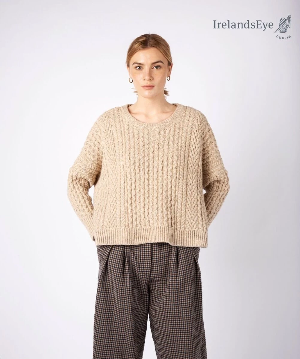 Cropped Aran Sweater Seashell