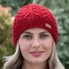 Erin Cable Knit Hat Red