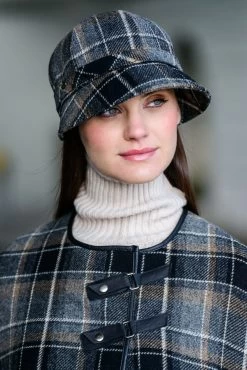 Ladies Irish Flapper Cap Grey / Black Mix Col: 21