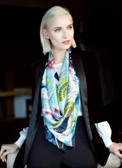 100% Silk Scarf With Georgian Doors