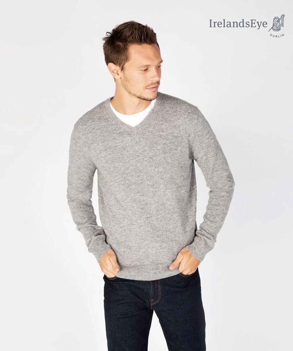 Extra Fine V Neck Sweater - Grey Smoke