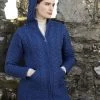Hooded Zip Coat - Blue Marl