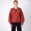 IrelandsEye Knitwear Thistle Cable Knit Sleeves Cardigan Sunset