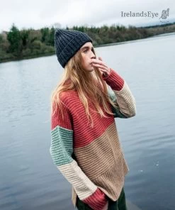 Contrast Funnel Neck Sweater Sunset Biscuit
