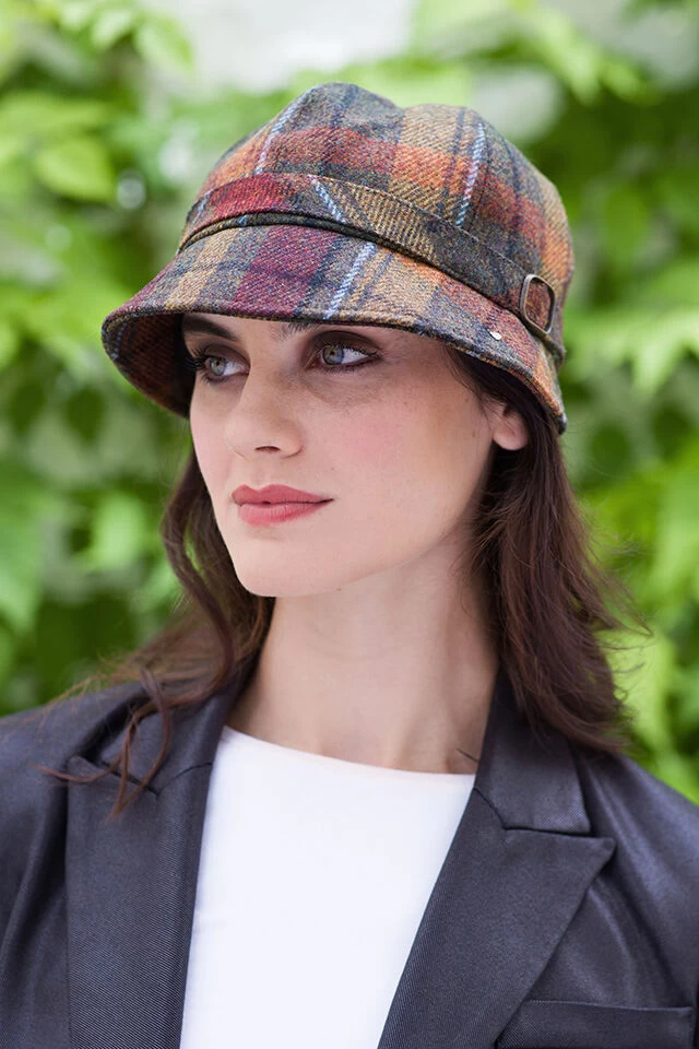 Ladies Flapper Cap Brown Yellow Red 321 - Image 2