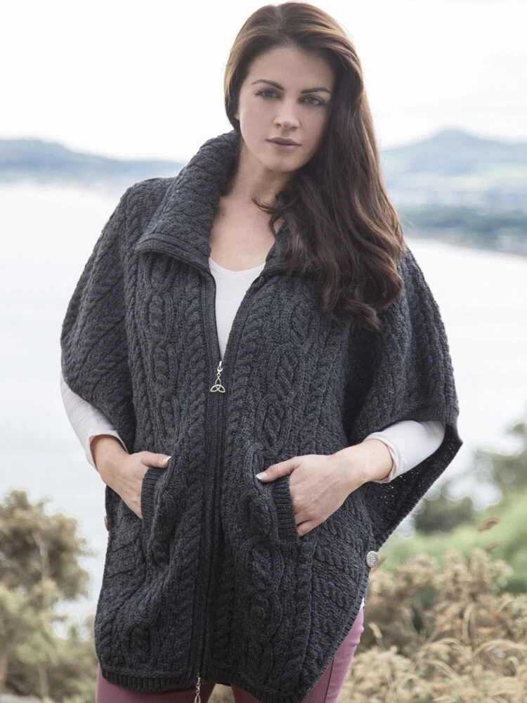 Aran Batwing Jacket Merino Wool - Image 2