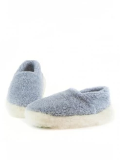 Unisex Merino Wool Slippers Light Blue