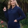 Aran Cardigan With Zip And Collar DWB