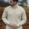 Men's Rib Roll Neck Sweater Natural
