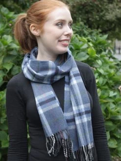 Extra Fine Merino Wool Blue, Cream And Black