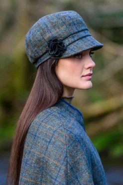 Newsboy Cap Green / Blue / Brown Check Col: 782