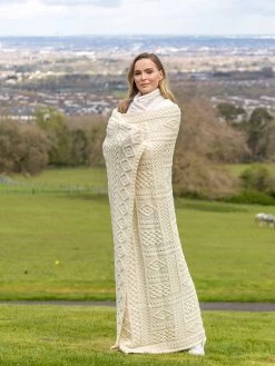 Two Tone Plated Aran Throw X4349