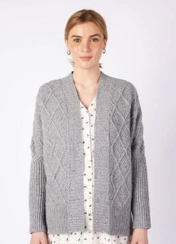 Batwing Diamond Cardigan Pearl Grey