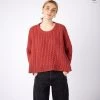 Cropped Aran Sweater Sunset