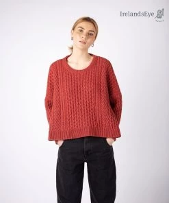 Cropped Aran Sweater Sunset