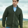 Men's Ribbed Cardigan Army Green