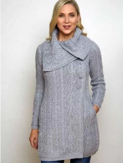 Womens Merino Wool Aran Coatigan