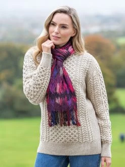 Suantrai Of Ireland Scarf Dark Pink